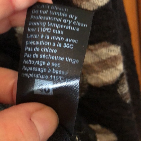 Crea concept black cream and tan cowl top. 22” from neck seam to bottom - Picture 8 of 14